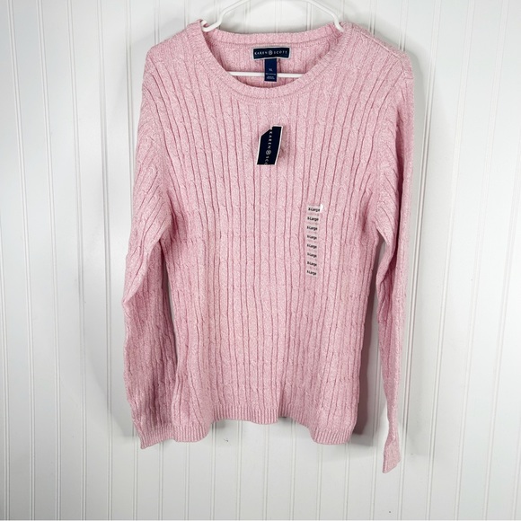 Karen Scott | Sweaters | Karen Scott Cable Knit Pink Sweater Size Xl New |  Poshmark